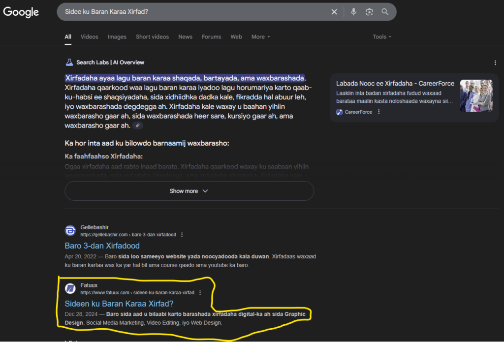 tusaale waa maxay seo